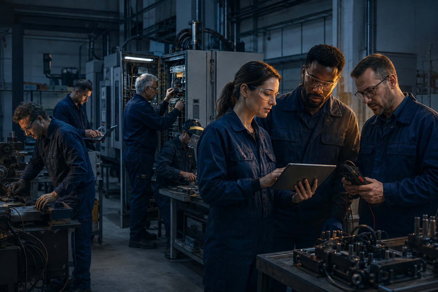 Werkende technische vakmensen waarvan drie passende professionals als beste match naar voren komen